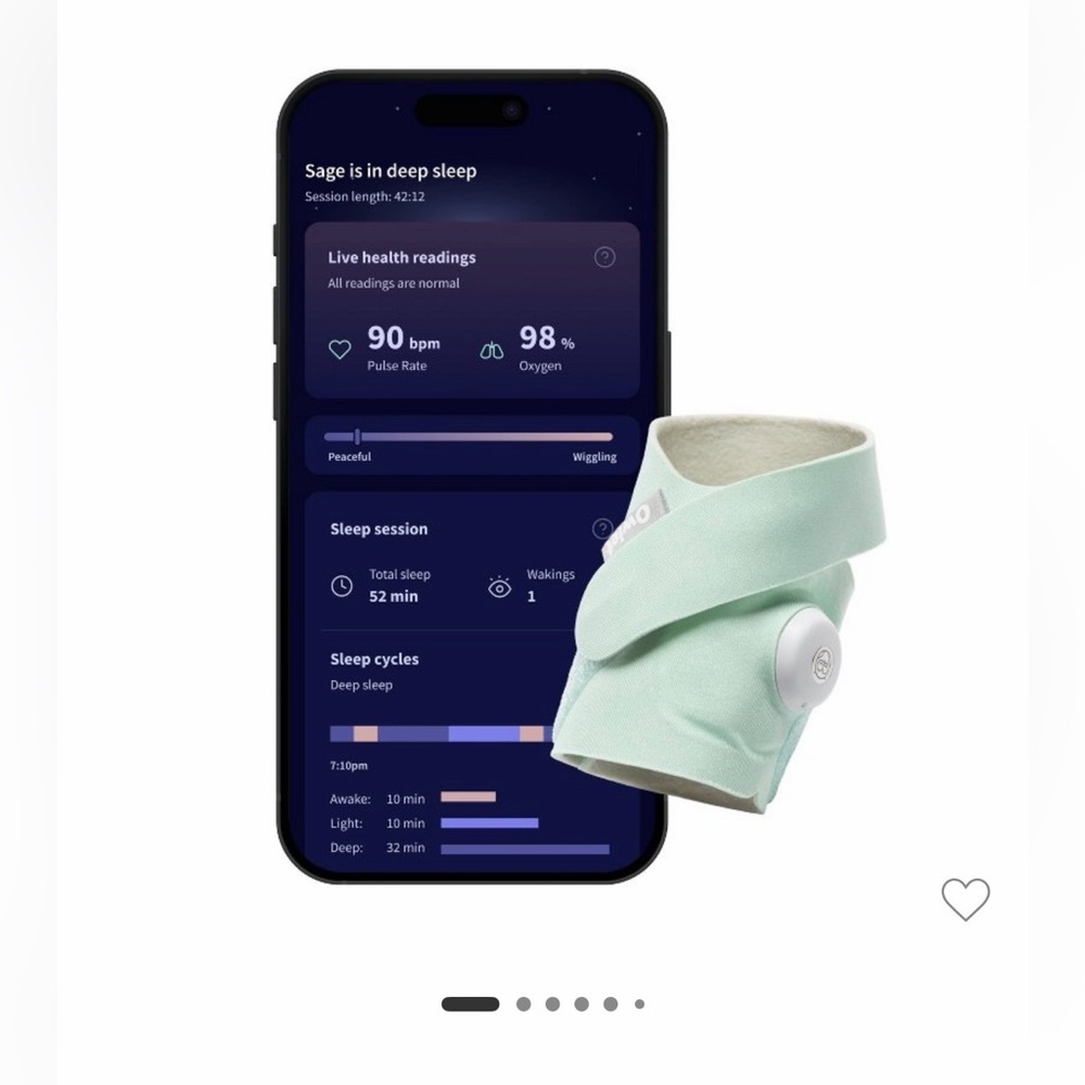 Owlet Dream Sock Smart Baby Monitor with Mint Band